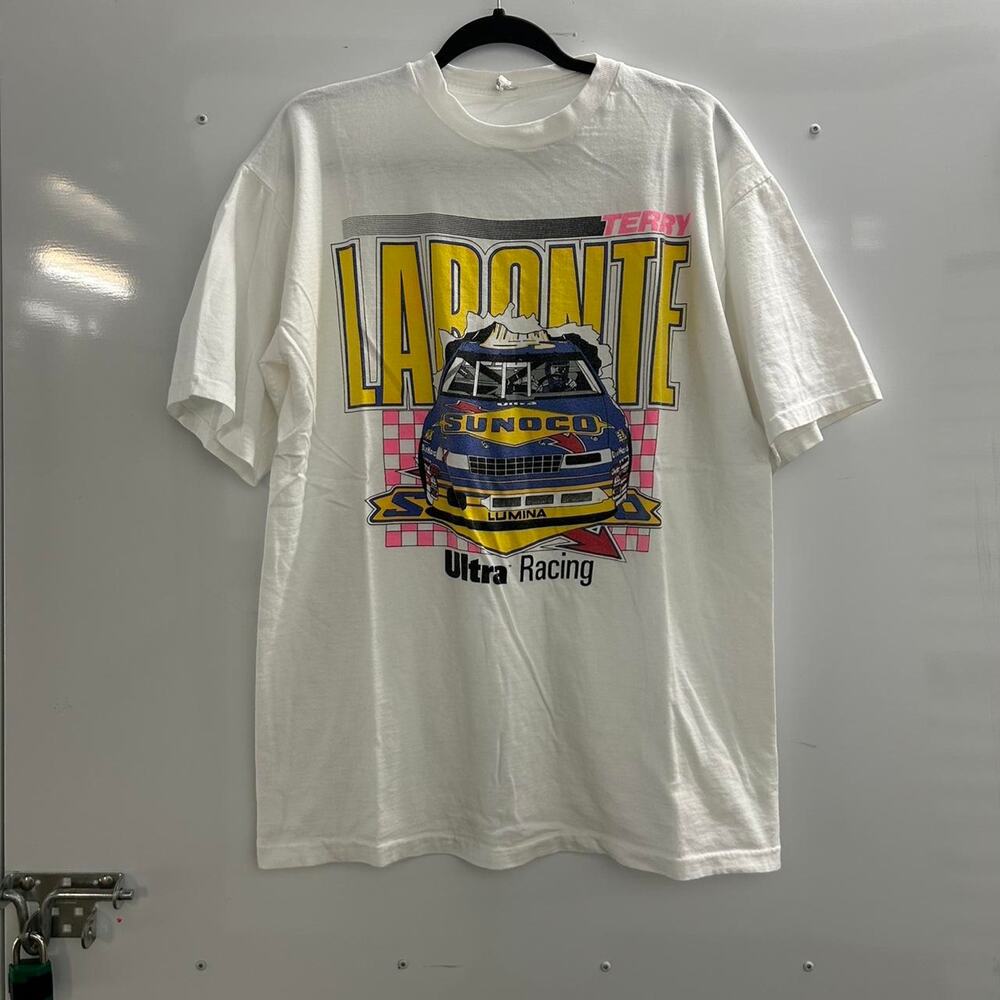 VTG 1990s white and yellow racing tee
